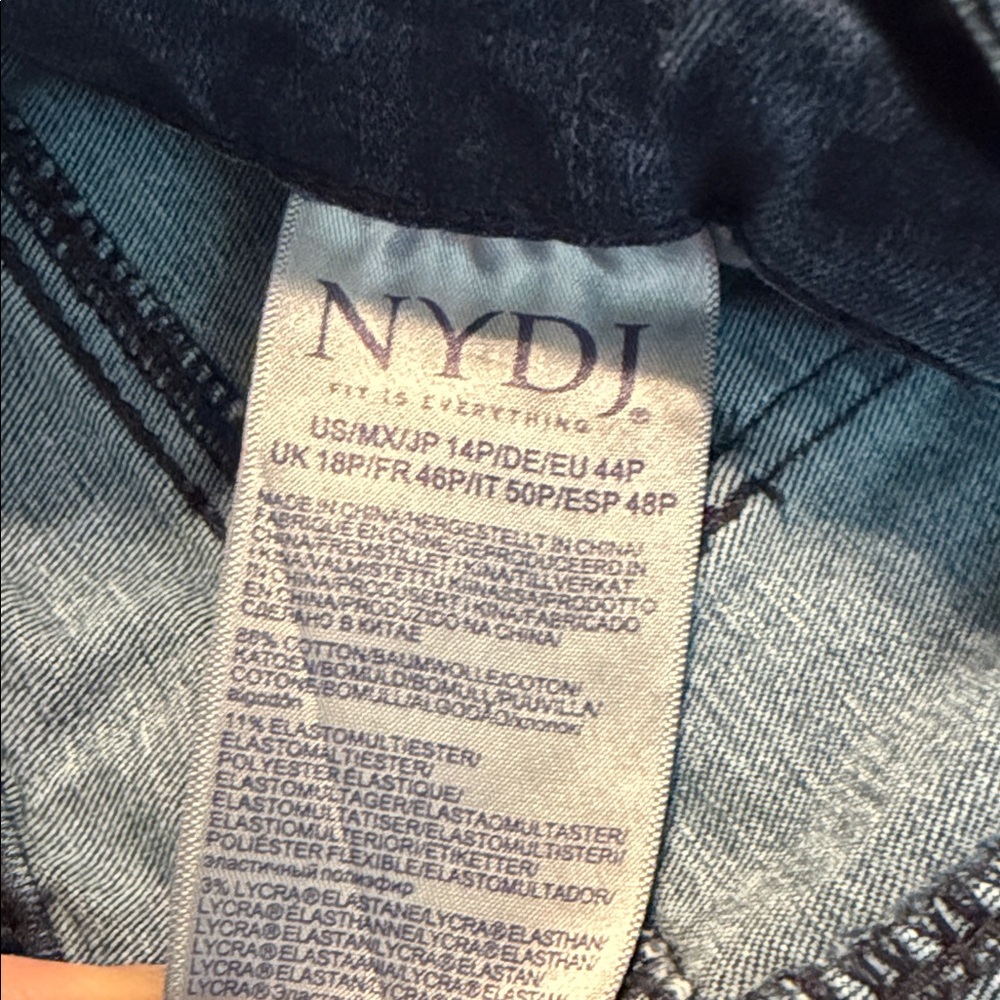NYDJ Blue Denim Jeans Slim Bootcut 14P Marvelous - Picture 7 of 9